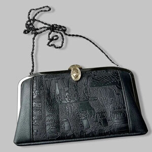 Japan Brand Faux Leather Egyptians Art Chain Clutch Shoulder Bag